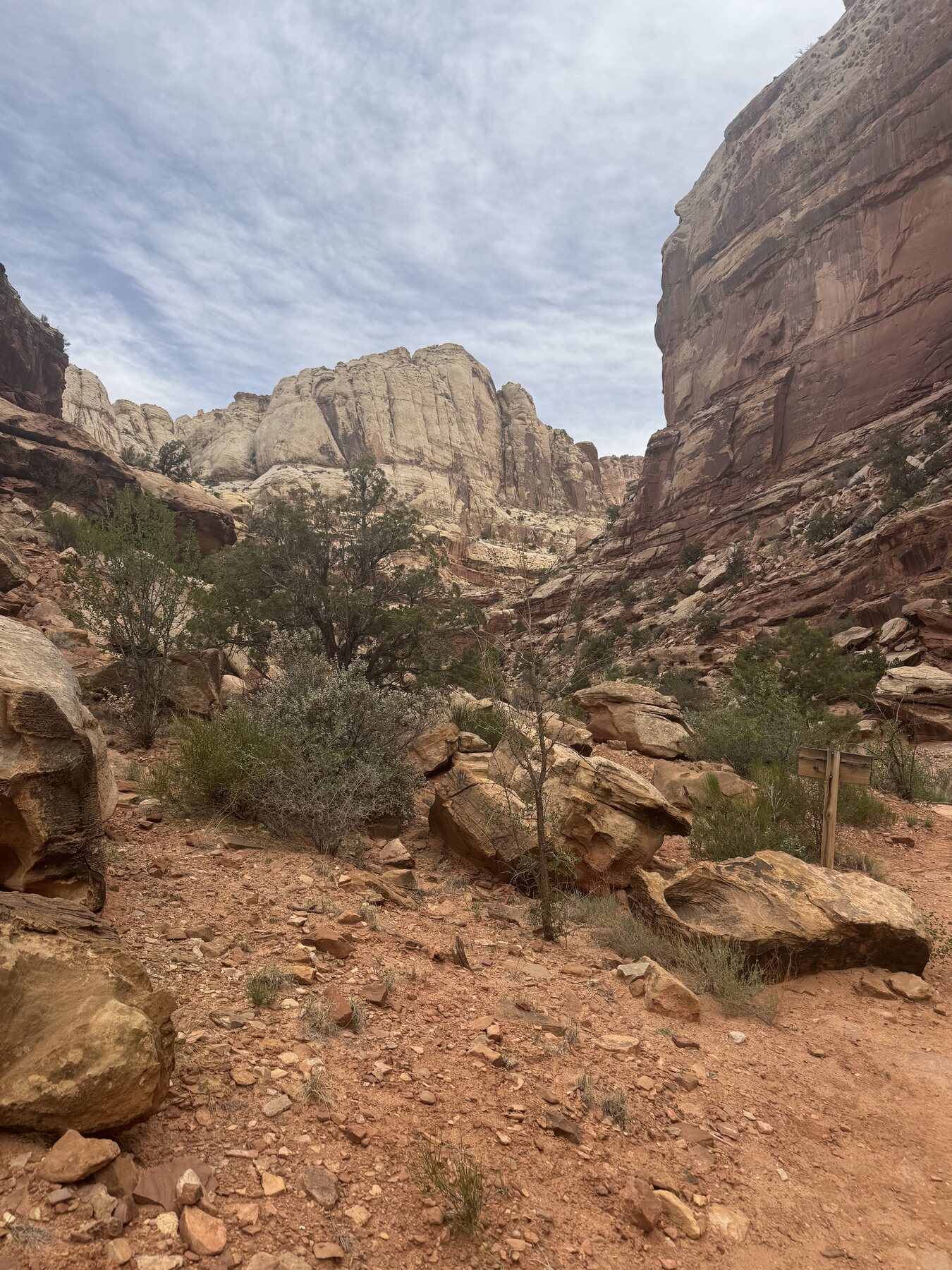 Trail through the cliffs of Capitol Reef