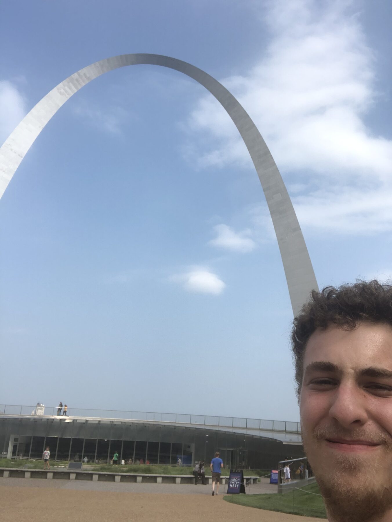 Selfie beneath Gateway Arch in St. Louis
