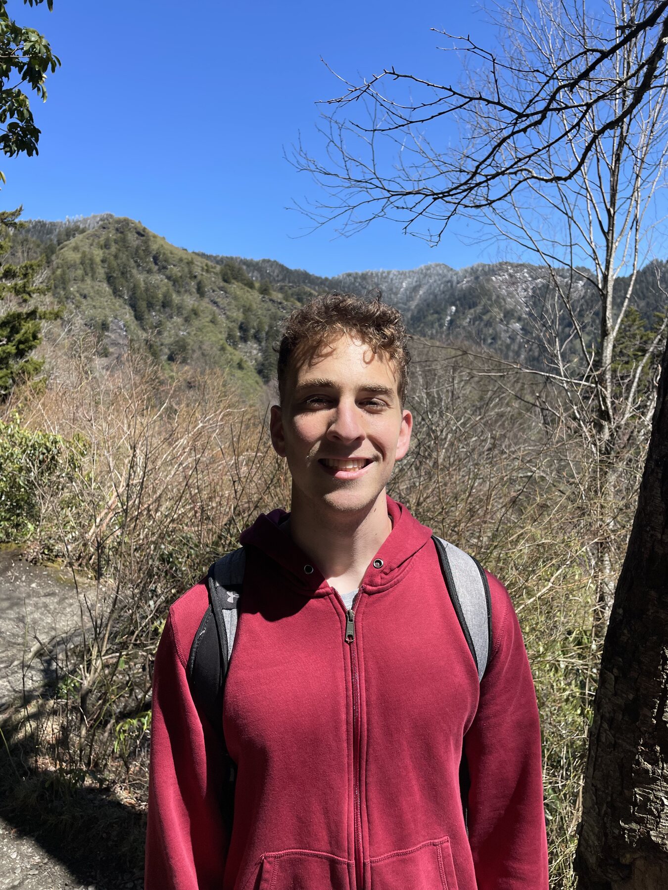 Zach on a mountain trail in Great Smoky Mountains National Park