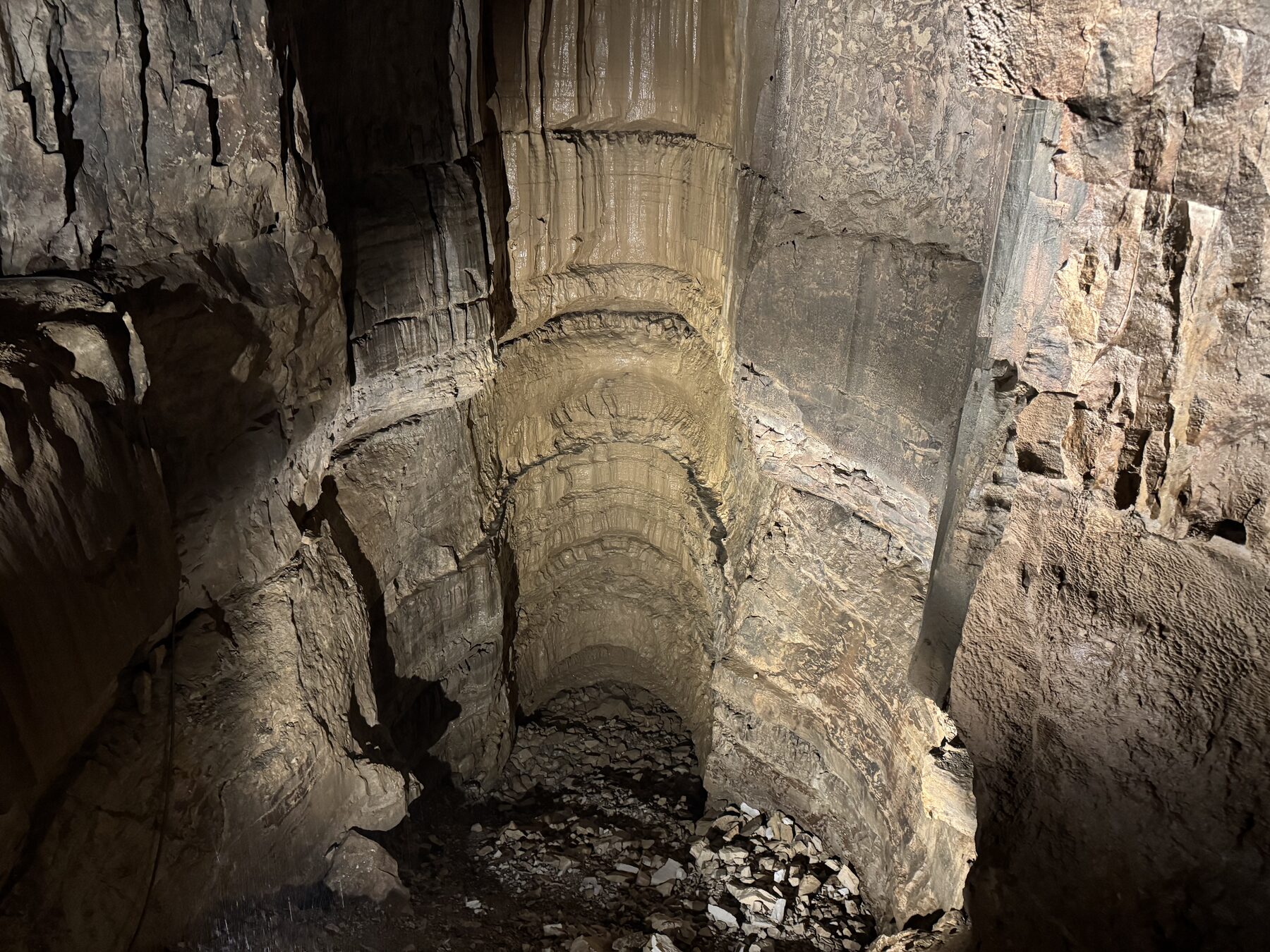 Rock passage deep inside Mammoth Cave