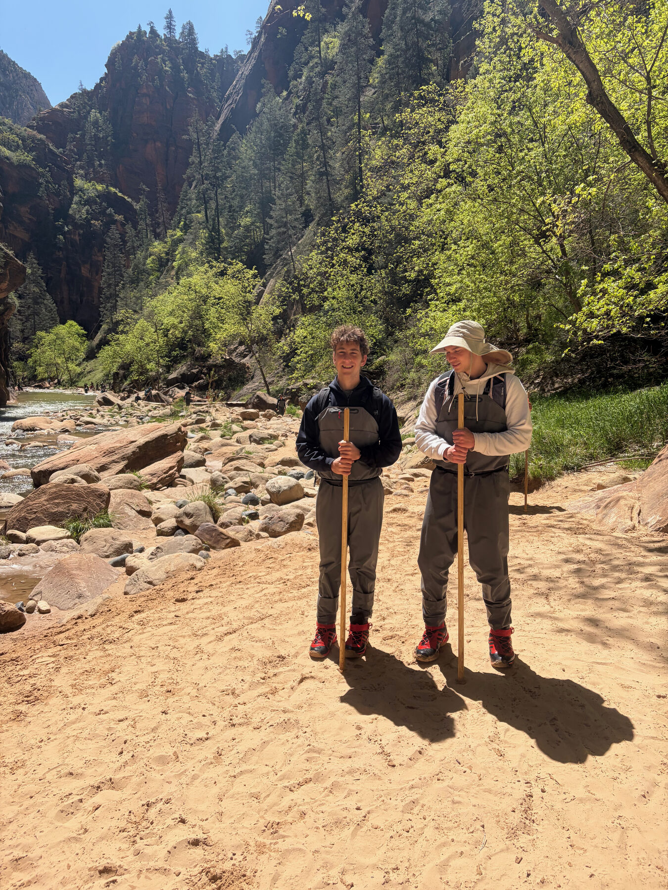 Hikers in the Narrows at Zion