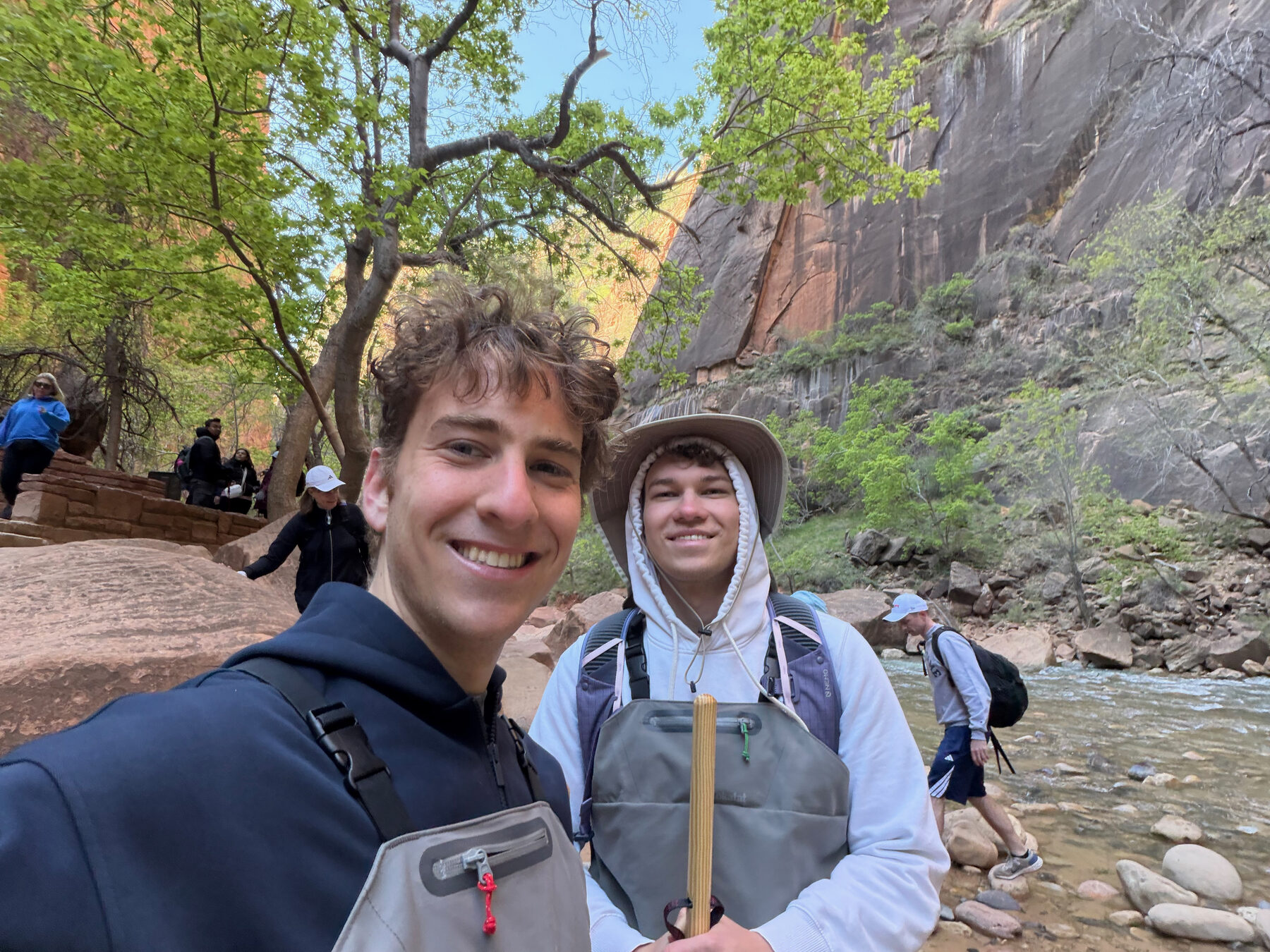 Hikers setting out in Zion National Park