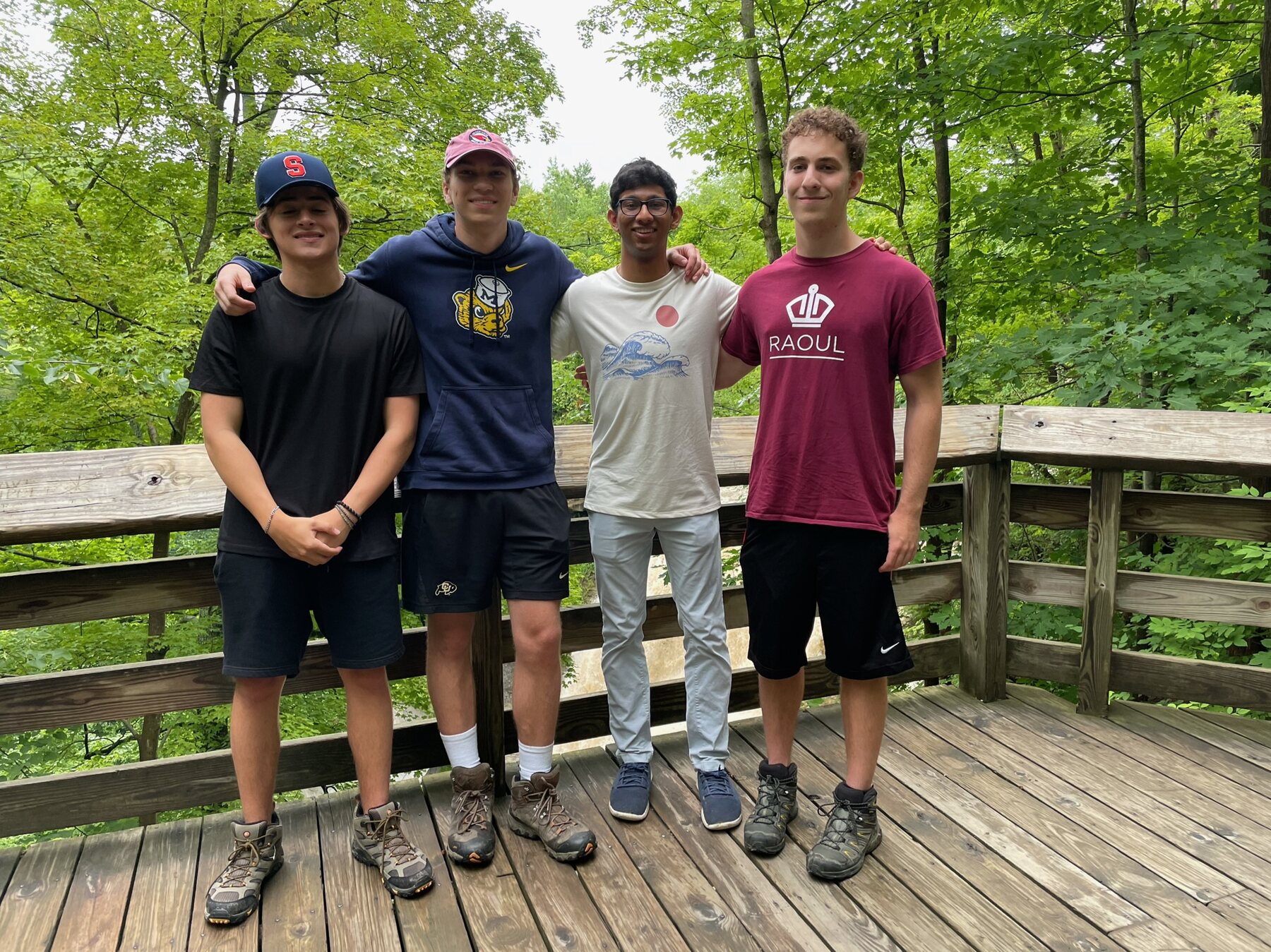Zach and friends on a boardwalk in Cuyahoga Valley